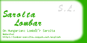 sarolta lombar business card